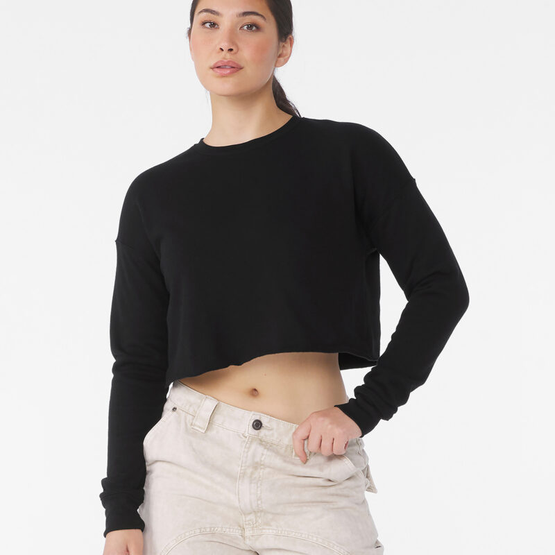 Women's cropped crew fleece