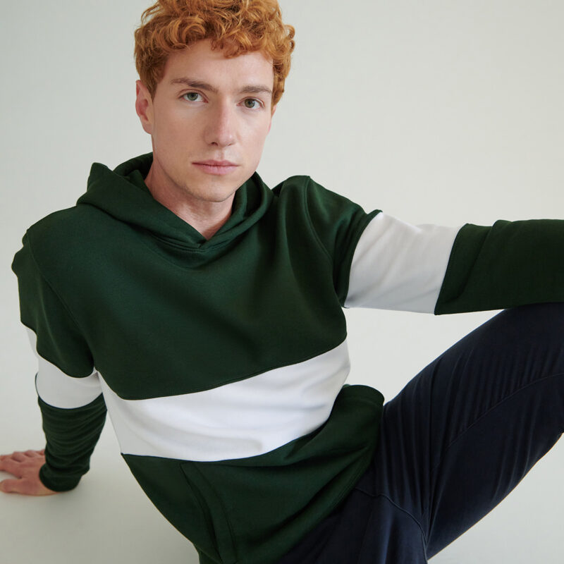 Heavyweight panelled hoodie
