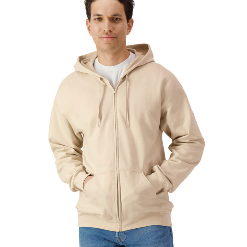Softstyleâ„¢ midweight fleece adult full-zip hooded sweatshirt