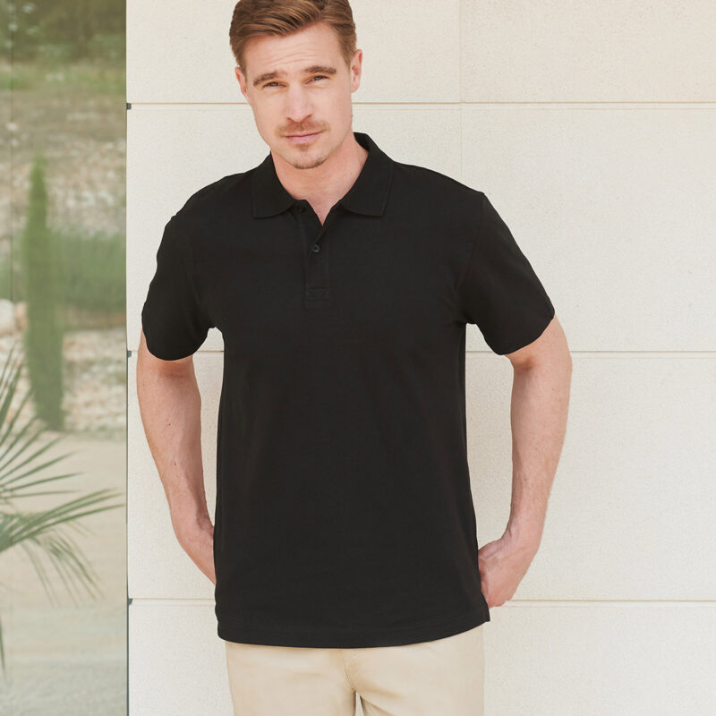Stretch piqué polo shirt