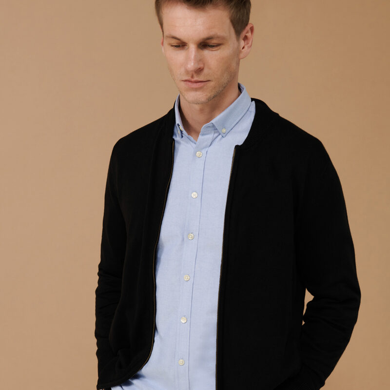 Unisex zip-through cardigan