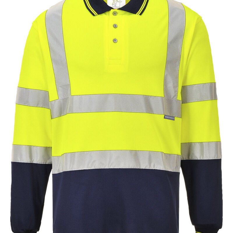 Two-tone long sleeve polo (S279)