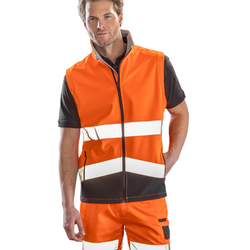Printable safety softshell gilet