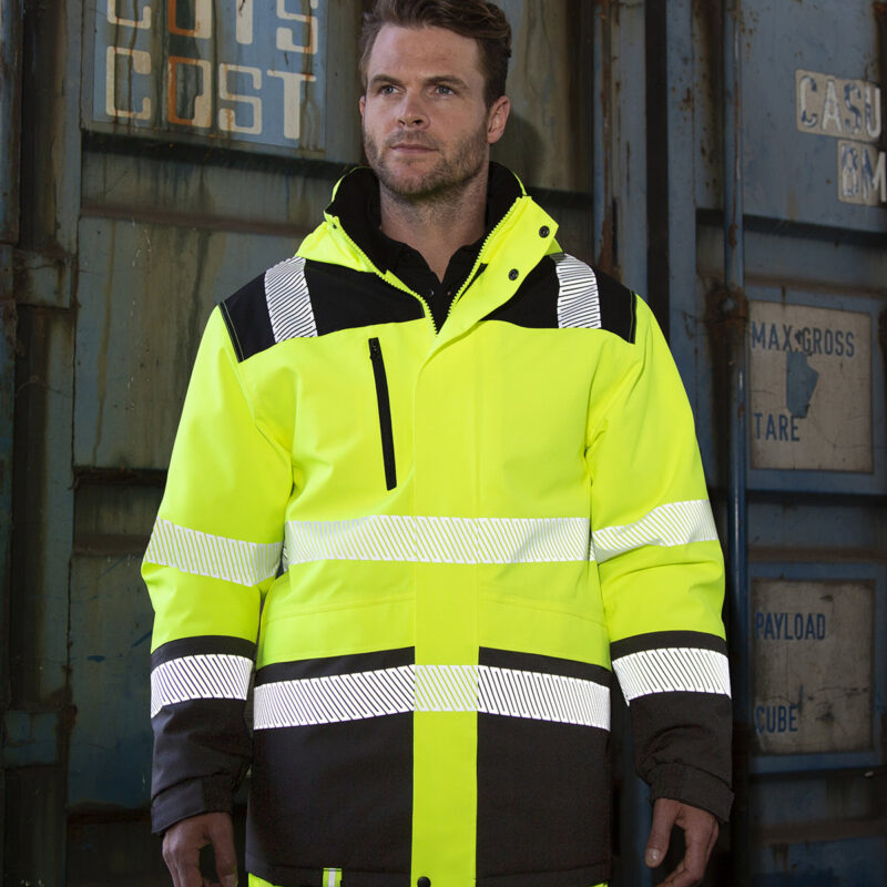 Printable softshell safety coat