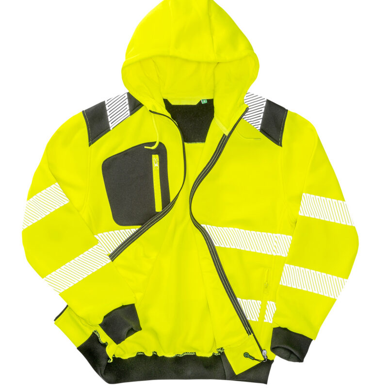 Recycled robust zipped safety hoodie