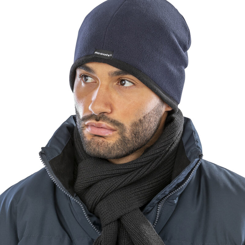 Reversible microfleece bob hat