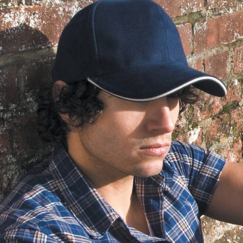 Pro-style heavy cotton cap with sandwich peak