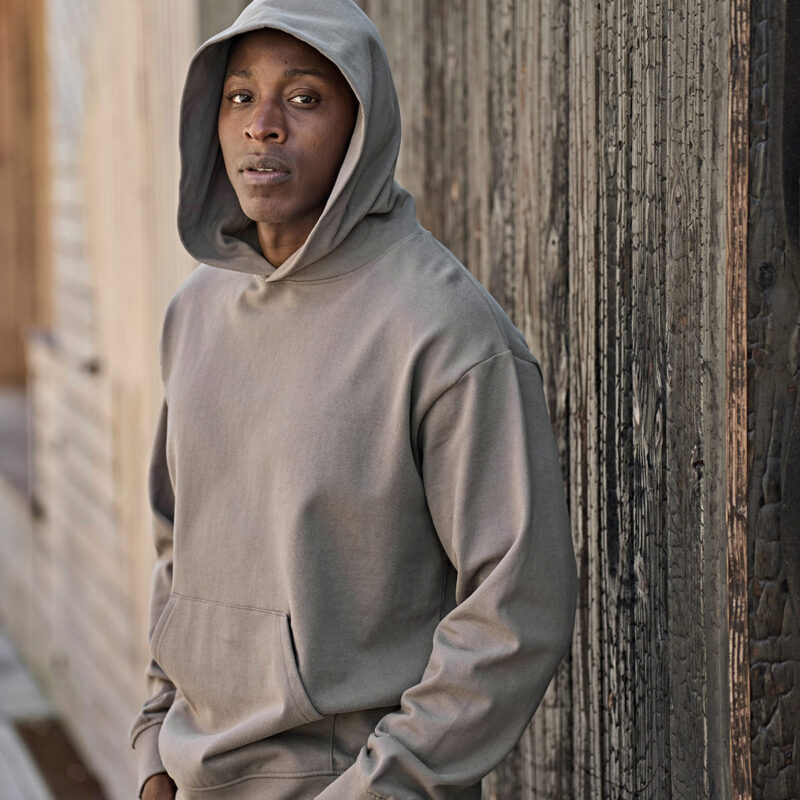 UNLABELED heavy loose-fit hooded sweatshirt (5162)