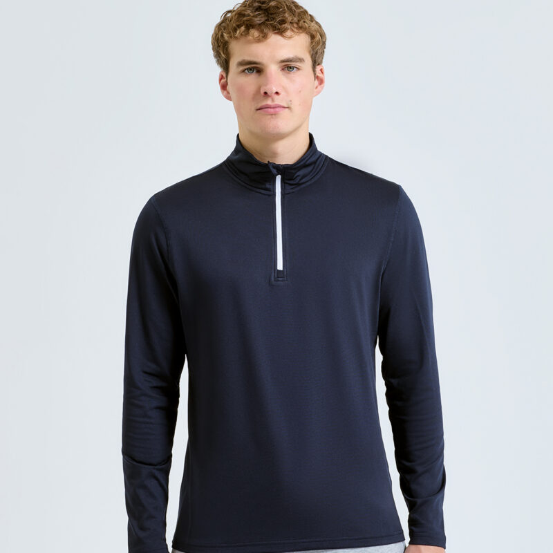 TriDri® recycled long sleeve brushed back ¼ zip top