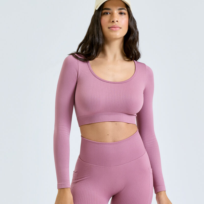 Women’s TriDri® ribbed seamless '3D Fit' crop top